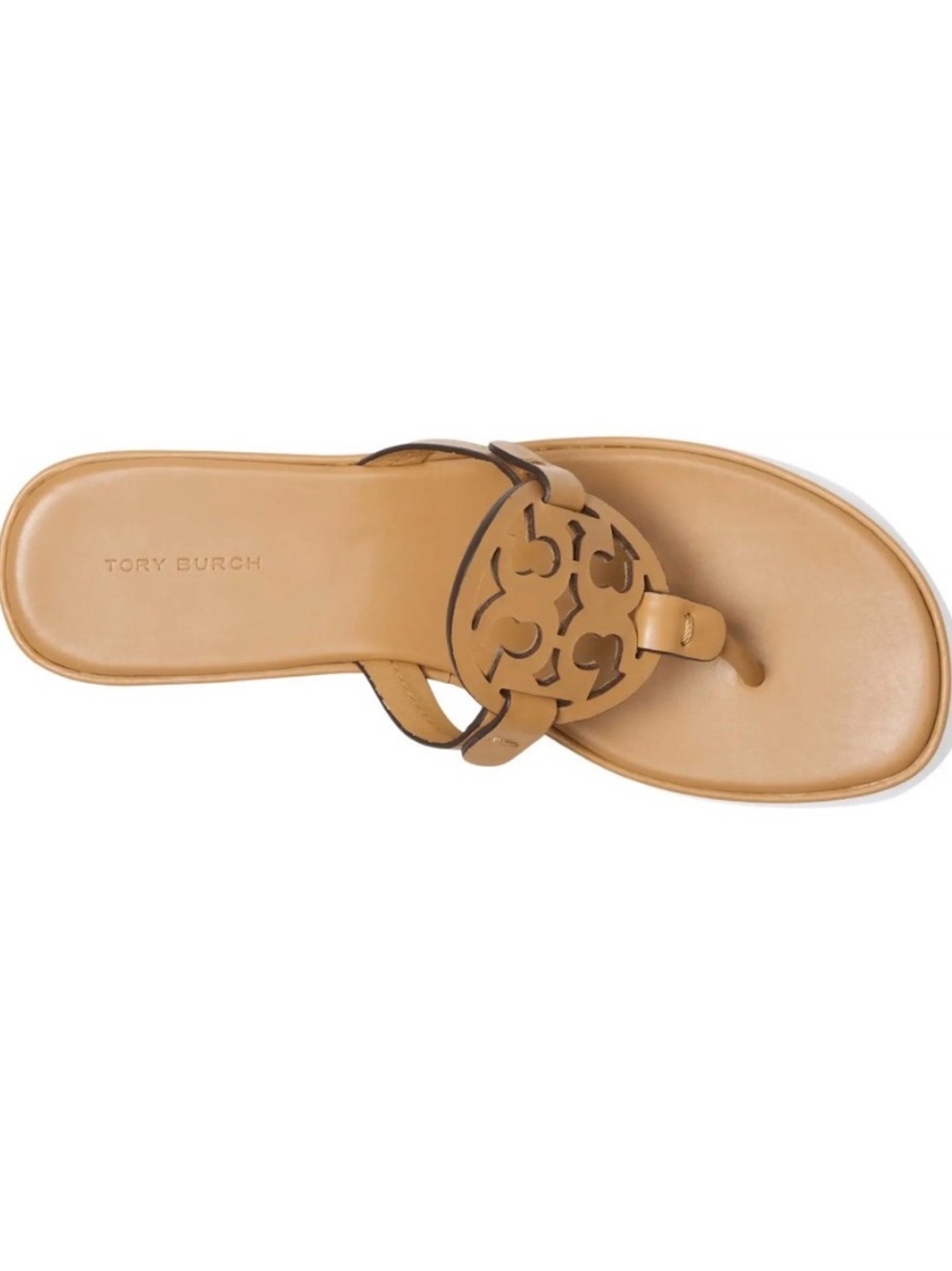 New Tory Burch Miller Leather Wedge Sandals in Walnut size 10 - Picture 4 of 11